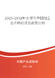 2025-2031年全球與中國加工鹽市場(chǎng)現(xiàn)狀及趨勢(shì)分析