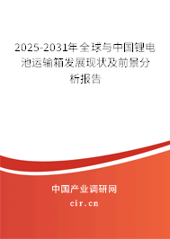 2025-2031年全球與中國鋰電池運(yùn)輸箱發(fā)展現(xiàn)狀及前景分析報告