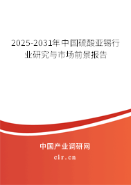 2025-2031年中國(guó)硫酸亞錫行業(yè)研究與市場(chǎng)前景報(bào)告