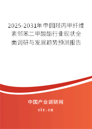 2025-2031年中國羥丙甲纖維素鄰苯二甲酸酯行業(yè)現(xiàn)狀全面調(diào)研與發(fā)展趨勢預測報告