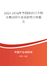 2025-2031年中國裝飾燈市場全面調(diào)研與發(fā)展趨勢分析報告