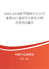2025-2031年中國城市公共汽車客運行業(yè)研究分析及市場前景預(yù)測報告