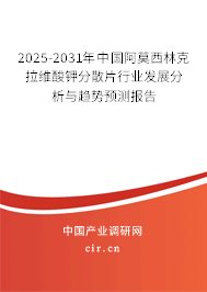 2025-2031年中國(guó)阿莫西林克拉維酸鉀分散片行業(yè)發(fā)展分析與趨勢(shì)預(yù)測(cè)報(bào)告