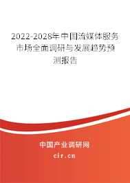 2022-2028年中國流媒體服務市場全面調(diào)研與發(fā)展趨勢預測報告