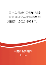 中國汽車零部件及配件制造市場調(diào)查研究與發(fā)展趨勢預測報告（2025-2031年）