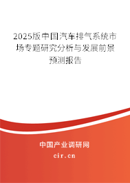 2025版中國(guó)汽車(chē)排氣系統(tǒng)市場(chǎng)專題研究分析與發(fā)展前景預(yù)測(cè)報(bào)告