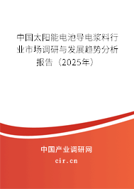 中國太陽能電池導(dǎo)電漿料行業(yè)市場調(diào)研與發(fā)展趨勢分析報告（2025年）