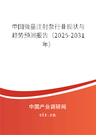 中國微量注射泵行業(yè)現(xiàn)狀與趨勢預(yù)測報(bào)告（2025-2031年）