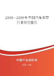 2008—2009年中國汽車美容行業(yè)研究報告