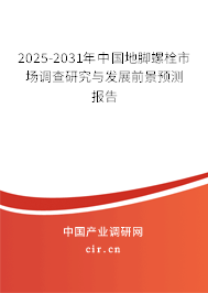 2025-2031年中國地腳螺栓市場調查研究與發(fā)展前景預測報告