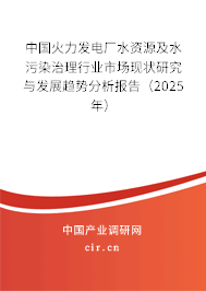 中國(guó)火力發(fā)電廠水資源及水污染治理行業(yè)市場(chǎng)現(xiàn)狀研究與發(fā)展趨勢(shì)分析報(bào)告（2025年）