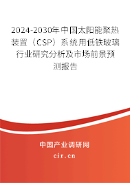 2024-2030年中國太陽能聚熱裝置（CSP）系統(tǒng)用低鐵玻璃行業(yè)研究分析及市場(chǎng)前景預(yù)測(cè)報(bào)告