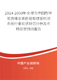 2024-2030年全球與中國耐甲氧西林金黃色葡萄球菌檢測系統(tǒng)行業(yè)現(xiàn)狀研究分析及市場前景預測報告