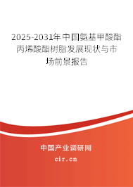 2025-2031年中國氨基甲酸酯丙烯酸酯樹脂發(fā)展現(xiàn)狀與市場前景報告