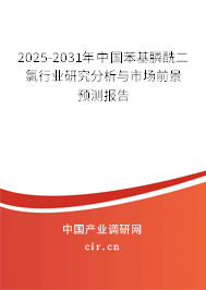 2025-2031年中國苯基膦酰二氯行業(yè)研究分析與市場前景預測報告