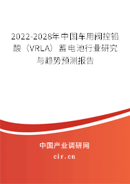 2022-2028年中國(guó)車用閥控鉛酸（VRLA）蓄電池行業(yè)研究與趨勢(shì)預(yù)測(cè)報(bào)告