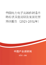中國電力電子元器件制造市場現(xiàn)狀深度調(diào)研及發(fā)展前景預測報告（2025-2031年）