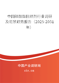 中國磷酸酯阻燃劑行業(yè)調(diào)研及前景趨勢報告（2025-2031年）
