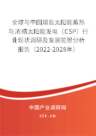 全球與中國熔鹽太陽能蓄熱與濃縮太陽能發(fā)電（CSP）行業(yè)現(xiàn)狀調(diào)研及發(fā)展前景分析報(bào)告（2022-2028年）