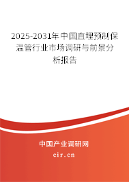 2025-2031年中國直埋預(yù)制保溫管行業(yè)市場調(diào)研與前景分析報告