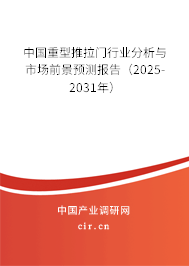 中國重型推拉門行業(yè)分析與市場前景預(yù)測報告（2025-2031年）