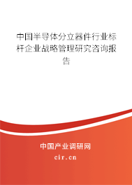 中國半導體分立器件行業(yè)標桿企業(yè)戰(zhàn)略管理研究咨詢報告