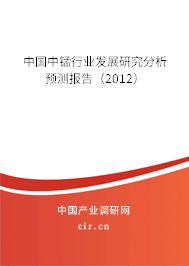中國(guó)中錳行業(yè)發(fā)展研究分析預(yù)測(cè)報(bào)告（2012）