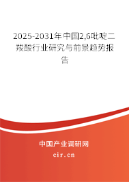 2025-2031年中國(guó)2,6吡啶二羧酸行業(yè)研究與前景趨勢(shì)報(bào)告