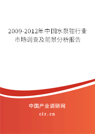 2009-2012年中國水泵鉗行業(yè)市場調查及前景分析報告