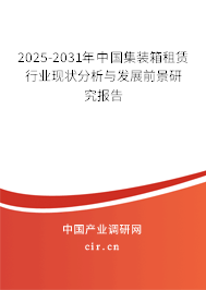 2025-2031年中國集裝箱租賃行業(yè)現(xiàn)狀分析與發(fā)展前景研究報告