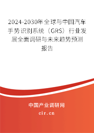 2024-2030年全球與中國(guó)汽車手勢(shì)識(shí)別系統(tǒng)（GRS）行業(yè)發(fā)展全面調(diào)研與未來趨勢(shì)預(yù)測(cè)報(bào)告