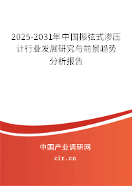 2025-2031年中國振弦式滲壓計(jì)行業(yè)發(fā)展研究與前景趨勢分析報(bào)告