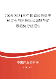 2025-2031年中國(guó)磷酸銨鹽干粉滅火劑市場(chǎng)現(xiàn)狀調(diào)研與前景趨勢(shì)分析報(bào)告