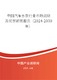 中國(guó)汽車(chē)水泵行業(yè)市場(chǎng)調(diào)研及前景趨勢(shì)報(bào)告（2024-2030年）