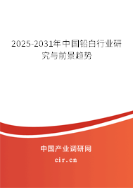 2025-2031年中國鉛白行業(yè)研究與前景趨勢