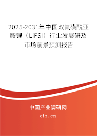 2025-2031年中國雙氟磺酰亞胺鋰（LiFSI）行業(yè)發(fā)展研及市場(chǎng)前景預(yù)測(cè)報(bào)告