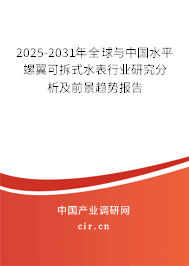 2025-2031年全球與中國水平螺翼可拆式水表行業(yè)研究分析及前景趨勢報告