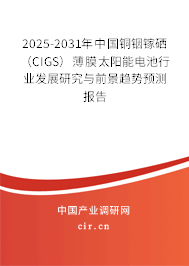 2025-2031年中國銅銦鎵硒（CIGS）薄膜太陽能電池行業(yè)發(fā)展研究與前景趨勢預(yù)測報告