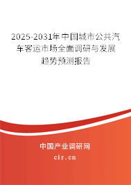 2025-2031年中國城市公共汽車客運(yùn)市場全面調(diào)研與發(fā)展趨勢預(yù)測報告