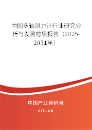 中國多軸測力計行業(yè)研究分析與發(fā)展前景報告（2025-2031年）