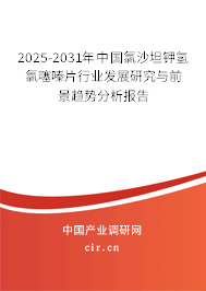 2025-2031年中國氯沙坦鉀氫氯噻嗪片行業(yè)發(fā)展研究與前景趨勢分析報告