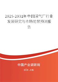 2025-2031年中國沼氣廠行業(yè)發(fā)展研究與市場前景預(yù)測報告