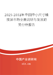 2025-2031年中國(guó)中小尺寸觸摸屏市場(chǎng)全面調(diào)研與發(fā)展趨勢(shì)分析報(bào)告
