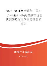 2025-2031年全球與中國(guó)3-（1-萘基）-D-丙氨酸市場(chǎng)現(xiàn)狀調(diào)研及發(fā)展前景預(yù)測(cè)分析報(bào)告