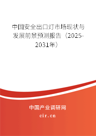 中國安全出口燈市場現(xiàn)狀與發(fā)展前景預(yù)測報告（2025-2031年）