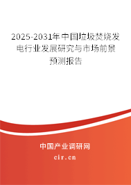 2025-2031年中國垃圾焚燒發(fā)電行業(yè)發(fā)展研究與市場前景預測報告