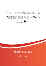 中國衛(wèi)生巾市場調(diào)查研究與發(fā)展趨勢預(yù)測報告（2025-2031年）