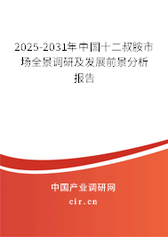 2025-2031年中國(guó)十二叔胺市場(chǎng)全景調(diào)研及發(fā)展前景分析報(bào)告