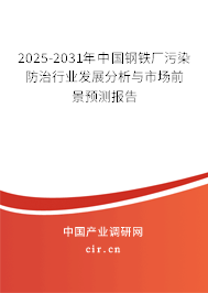 2025-2031年中國鋼鐵廠污染防治行業(yè)發(fā)展分析與市場前景預(yù)測報告