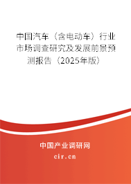 中國汽車（含電動車）行業(yè)市場調(diào)查研究及發(fā)展前景預測報告（2025年版）
